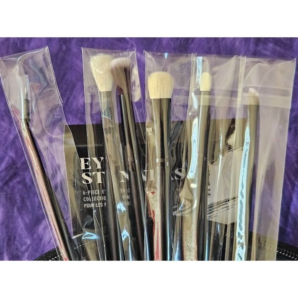 Morphe Eye Stunners 6Pc Brush Collection Black Bag Set Eyeshadow Makeup Tool Kit